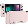 eXtremeRate DIY Replacement Shell Buttons for Nintendo Switch, Cherry Blossoms Pink Back Plate for Switch Console, Custom Housing with Full Set Buttons for Joycon Controller [Only Shell, NO Console]