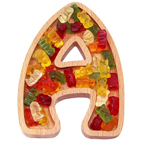 Wooden Letter A Candy Dish, Monogram Nut Bowl, Snack, Cookie, Cracker Serving Plate, Decorative Display, Home Accessory, Unique Gift Idea, for Date, Baby Shower, Birthday Party, Small Size