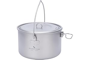 Boundless Voyage Outdoor Titanium Pot Cup Mug with Lid Storage Collapsible Folding Handle Hanging Pot Camping Hiking Picnic U