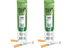 TAAT TWOS Herbal Cigarettes - Natural, Nicotine-Free, Tobacco-Free - Natural Herbal Smoking Blend Alternative with 30mg Extract for Adults - Full Flavors, Delicate Taste - 4-Stick Packs (Menthol)