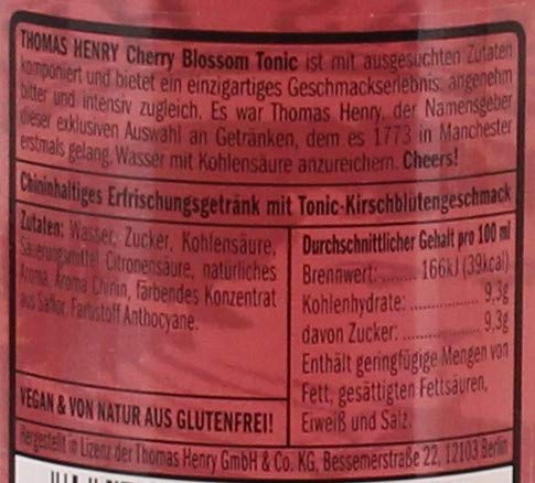 Thomas Henry Cherry Blossom Tonic 6 x 0,2 Liter inc. 0.48€ MEHRWEG Pfand – Bild 4