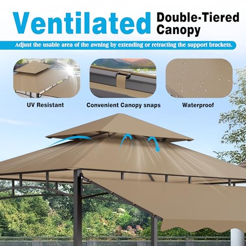 Haverchair 8x8 FT Grill Gazebo Review: BBQ Canopy with Side Awning and Storage image 17