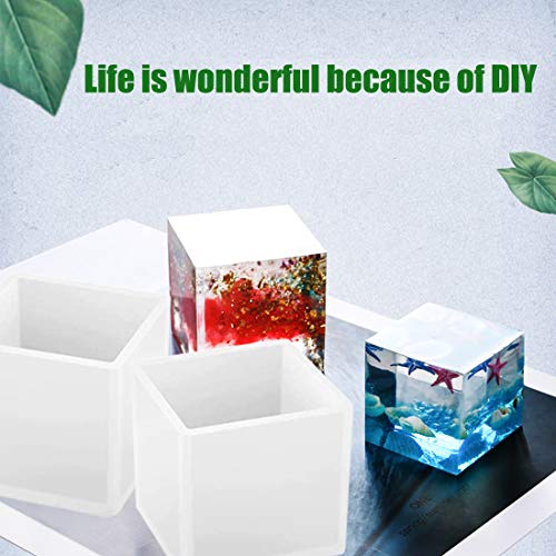 JMSWENJUAN Resin Silicone Molds,Cube Epoxy Resin Casting Mold Large
