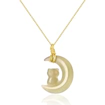 Amazon.com: FOOIND Real Natural Hetian Jade Necklace for Women ...