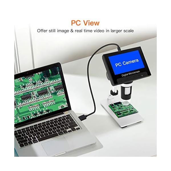 APROTII Digitales Mikroskop LCD 4,3 Zoll FHD 1080P Tragbares Mikroskop Kamera Objektiv 500X / 1000X Video-Recorder 2.0MP – Bild 6