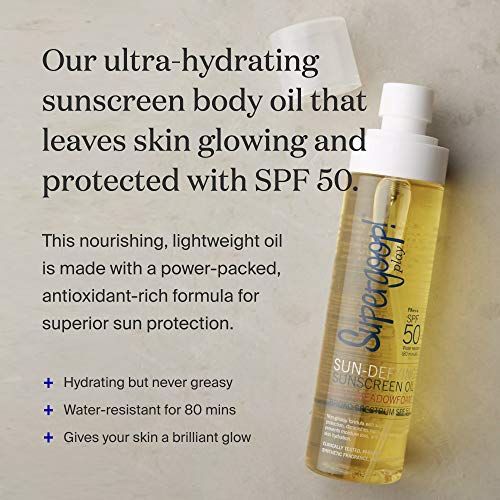 Supergoop! Sun-Defying Sunscreen Oil SPF 50, 5 fl oz - Hydrating Vitamin E Body Oil & Broad Spectrum Sunscreen Protection - Nourishing Body Oil with Marigold, Meadowfoam & Grape Seed Extracts 3 Supergoop! Sun-Defying Sunscreen Oil SPF 50, 5 fl oz - Hydrating Vitamin E Body Oil & Broad Spectrum Sunscreen Protection - Nourishing Body Oil with Marigold, Meadowfoam & Grape Seed Extracts