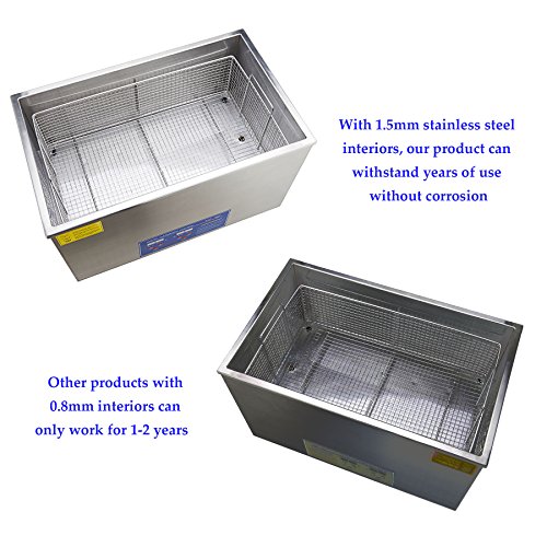 30L Ultrasonic Cleaner with Digital Timer & Heater, Professional Ultrasound Jewelry Cleaning Machine for Parts Denture Ring Watch - Thumbnail 5