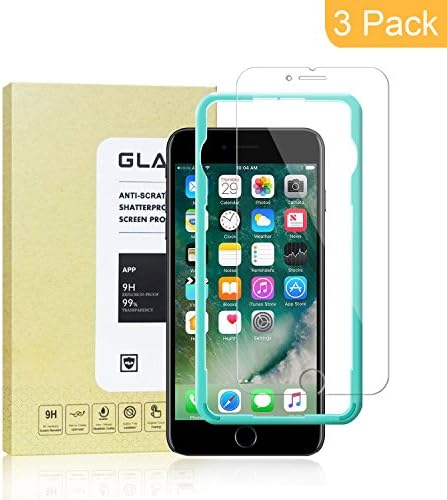 [3-Pack] iPhone 6 7 8 Tempered Glass Screen Protector, YepTech [Tray Installation] 9H Hardness Bubble Free, Anti-Fingerprint, Scratch Coating For Apple iPhone 6 iPhone7 iPhone 8