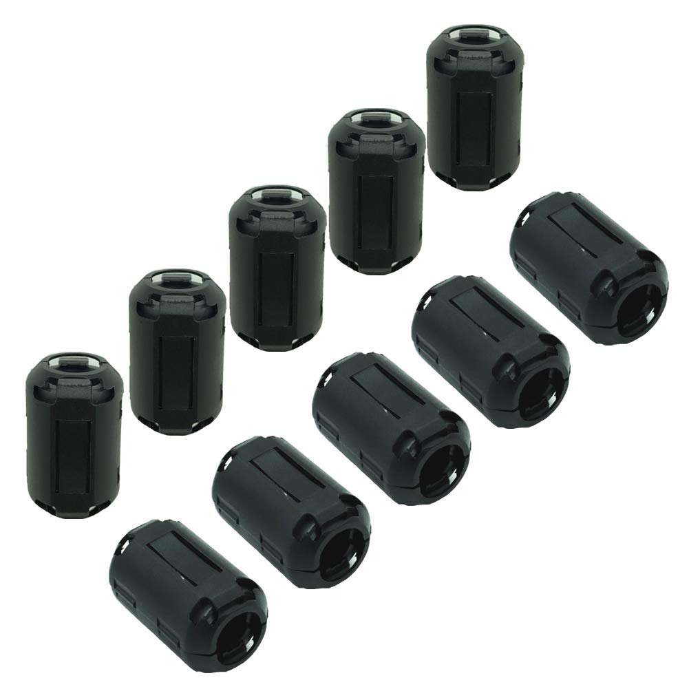 YARADECRO 10pcs Clip-on Ferrite Chokes Ring Core RFI EMI Noise Suppressor High-frequency Filter Bead Cable Clips Anti-interference for USB Data Loudspeaker Cable (13 mm inner diameter)