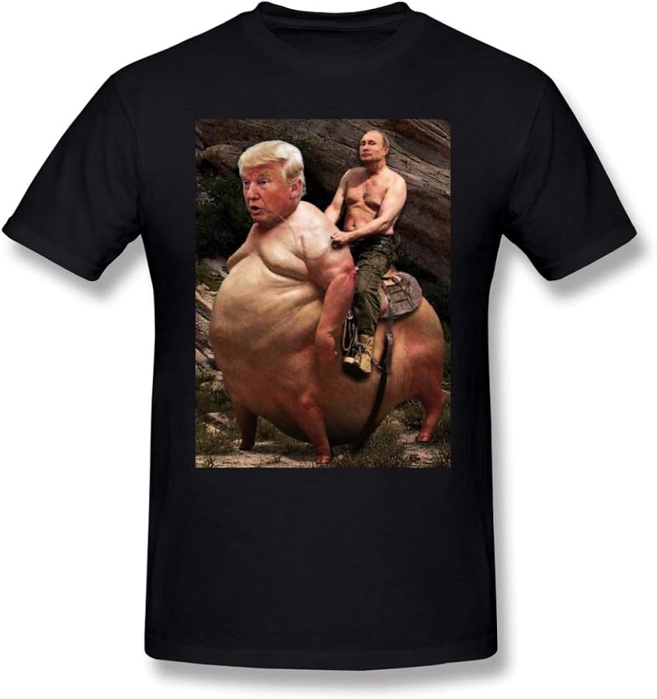 Putin T Shirt Putin Riding Trump T-Shirt Short Sleeve Cute