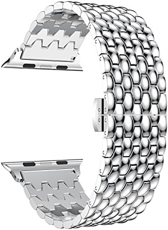 Apple Watch Band,URBST Stainless Steel Metal Watch Strap Replacement Bracelet for Apple iWatch Series 1, Series 2 (Silver-38mm)