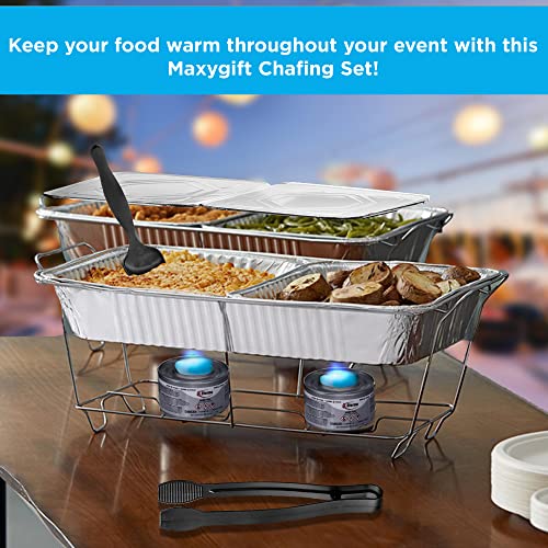 Disposable Chafing Dish Buffet Set, Food Warmers for Parties, Complete