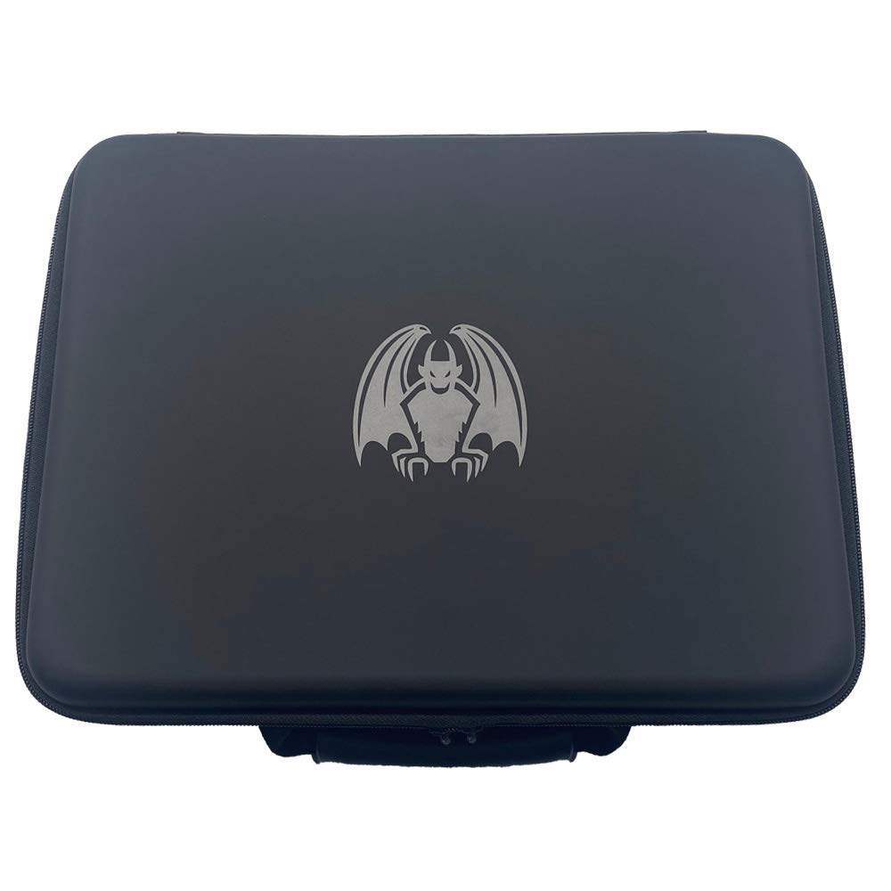 Grinning Gargoyle - Large Premium Quality Portable Trading Card Storage Box - Case for Over 2400 Cards in Sleeves or Deck Storage - Organise and Protect Game Decks - CCG TCG (Black)