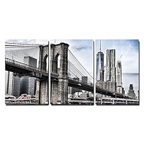 Brooklyn Bridge in Vintage Color New York x3 Panels