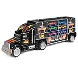 Best Choice Products 29-Piece Kids 2-Sided Transport Car Carrier Semi Truck Toy w/ 18 Cars, 28 Slots - Multicolor