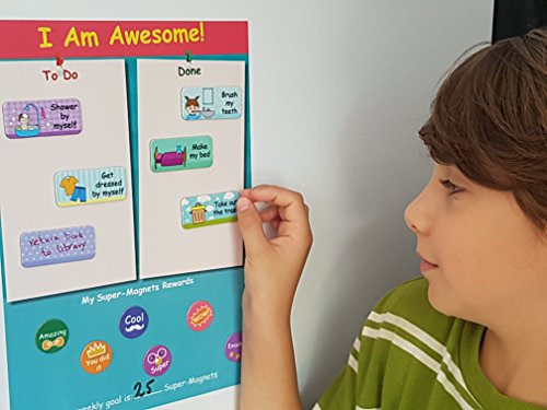 Kefpo Magnetic Daily Responsibility Chore Chart for Kids, Promotes Responsibility and Self Care, size 8.2 x 11.2 Inch