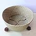 RISEON Natural Seagrass Belly Basket Panier Storage Plant Pot Collapsible Nursery Laundry Tote Bag with Handles (18