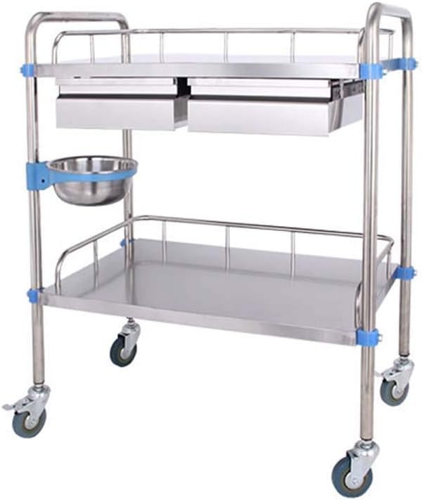 Trolley Medical, Stainless Steel Medical Cart, Assemble Small Surgical Cart, Rescue Vehicle Instrument Change Vehicles, Load 100 Kg