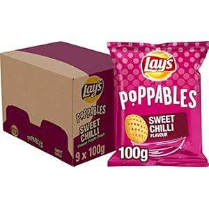 Lay’s Poppables Sweet Chilli Chips, Doos 9 stuks x 100 g