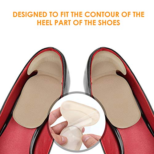 Heel Cushion Inserts for Women and Men, Adhesive Silicone Shoe Pads, Heel Grips Liner Protectors for High Heels, Loose Shoes, Flats - Thumbnail 2