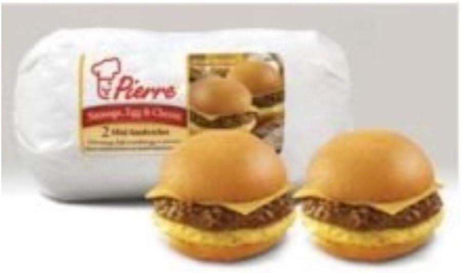 Pierre Mini Twin Sausage, Egg and Cheese Sandwich, 6.3 Ounce -- 12 per case.