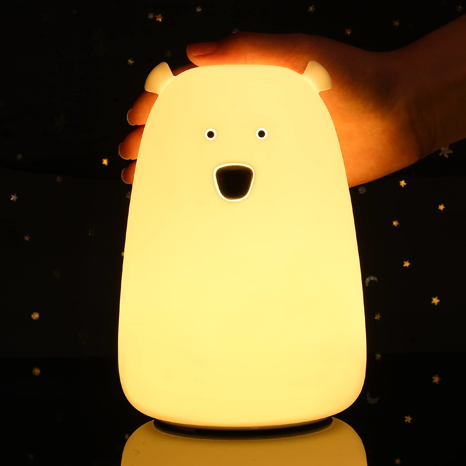 Tremdwoto Kids Night Light, Cute Bear Night Lamp USB Charging Night Light for Kids Room, Cute Children Room Decor Baby Nursery Toddler Squishy Light Birthday Gifts for Girls and Boys