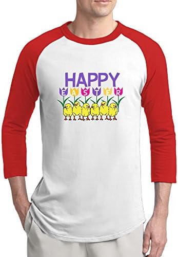 Happy Easter Men Sporty Raglan Shirts Sleeve Baseball