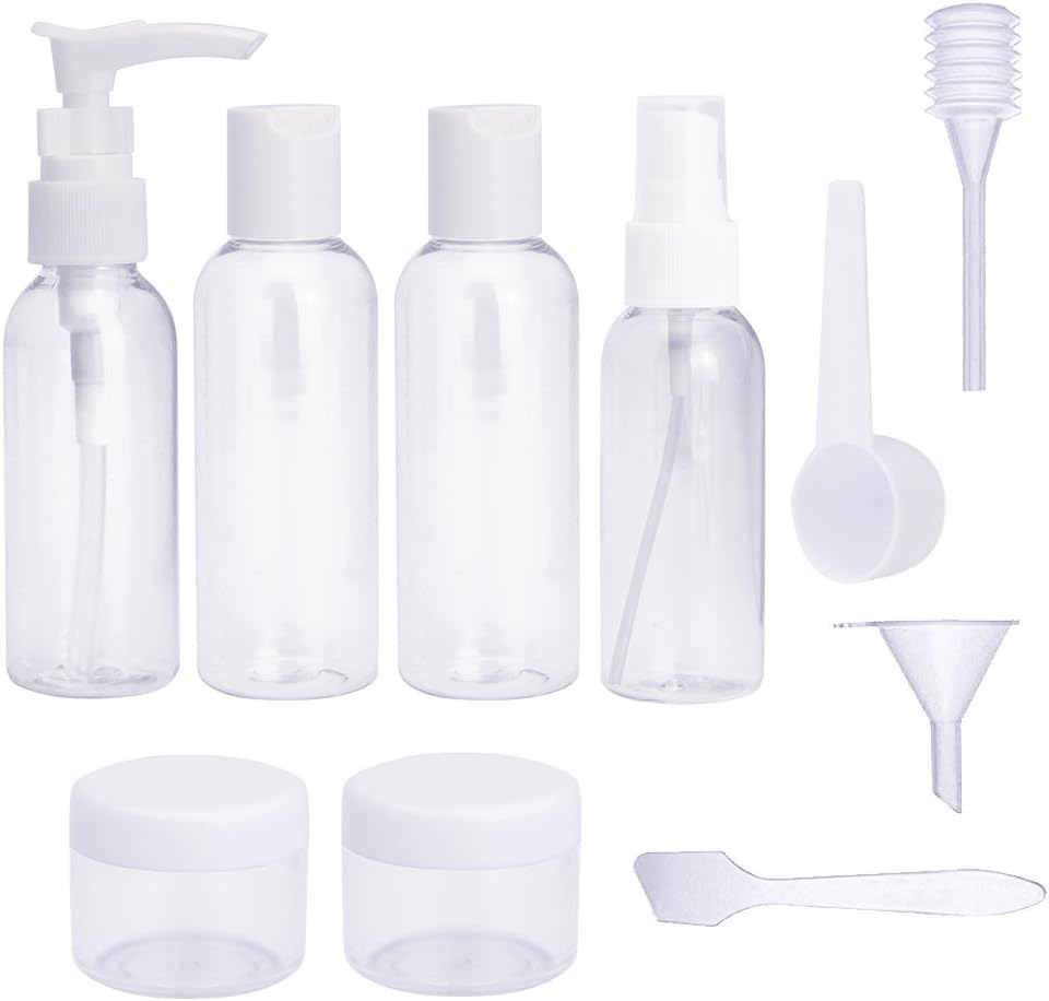 10Pcs Travel Bottles, Anti-leakage Portable Travel Bottles Air Travel Size Bottle Toiletries Liquid Containers for Cosmetic Makeup with Toiletry Bag