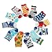 ShoppeWatch 12 Pairs Baby Toddler Socks with Grips | Anti Slip Non Skid Grippy Bottoms | 2T and 3T Crew Gripper Socks | For Kids Infant Babies Boys BBSK14B