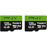 PNY 128GB Premier microSDXC Class 10 U3 V30 A1 Memory Card 2-Pack - 100MB/s, 4K UHD, Full HD, UHS-I, micro SD