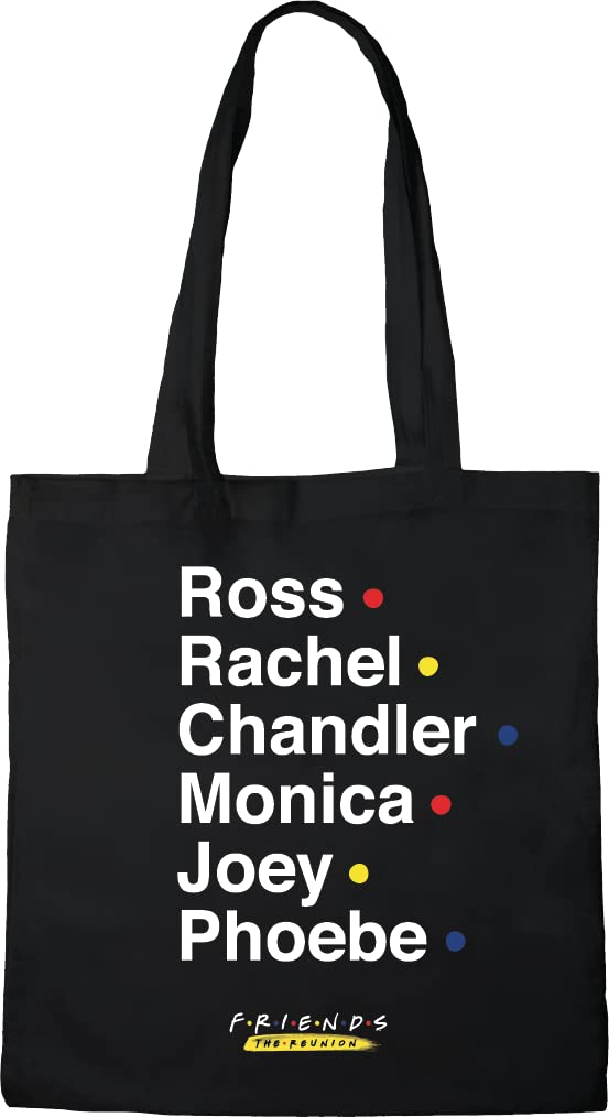 cotton division Tote Bag Friends Ross, Rachel, Chandler..., Reference: BWFRIENBB002, Black, 38 x 40 cm