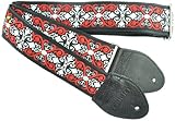 Souldier Custom GS0670BK04BK Handmade Constantine Guitar Strap, Black/Red