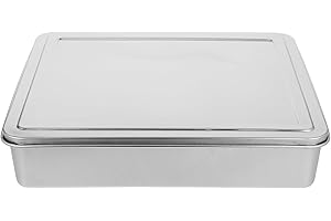 HOMOCONO Stainless Steel Large Brownie Baking Pan with Lid for Cookie Cake Baking Tray
