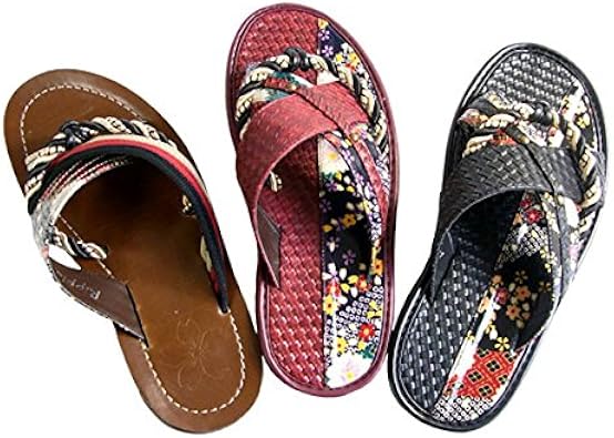 Amazon Rp12 和柄 サンダル 和柄サンダル男性用和柄サンダル メンズ 和柄 雑貨絡繰魂抜刀娘竜図錦より 和柄神 ファッション サンダル