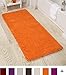 Bedford Home Bath Mat - 58x24-Inch Bathroom Runner with Non-Slip Backing - Absorbent High-Pile Chenille Memory Foam Bathroom Rug (Orange)