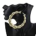 Celebrity Style Vintage Gold Plated Large Bamboo Hoop Earrings (One Hoop Bamboo Earring)