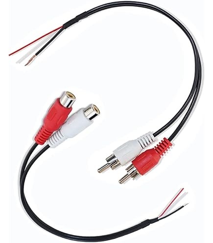SIOCEN Paquete De 3 Cables RCA A Desnudo, Cable De Altavoz, Conector Macho RCA, Adaptador A Cable Desnudo, Extremo Abierto, Coleta, Audio Y Video, RCA Para Amplificador Receptor AV, Reparación De