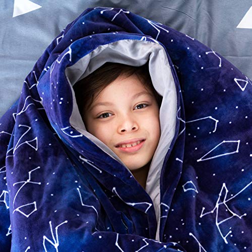 image for Florensi Weighted Blanket for Kids with Removable Bamboo Duvet Cover (