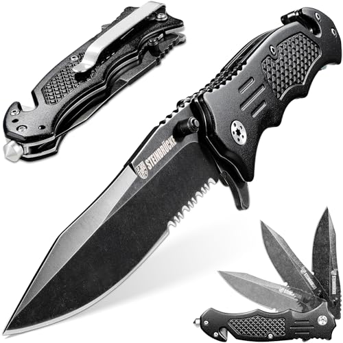 Steinbrucke Tactical Knife Pocket Knife Folding Stainless Steel 8Cr13Mov 3.4'' Blade, with