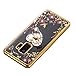Galaxy S9 Case Ring Holder, Miniko(TM) Soft Slim Bling Rhinestone Floral Crystal TPU Plating Rubber Glitter Case Cover with Detachable 360 Finger Kickstand Bling Ring Holder for Galaxy S9 Gold