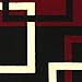 Dark Red Modern Boxes Design Area Rug (7'10
