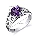 PEORA Simulated Alexandrite Cathedral Solitaire Ring for Women 925 Sterling Silver, 1.75 Carats Round Shape 7mm, Size 7, w/Jewelry Box, Sparkling Color Change Alexandrite Jewelry