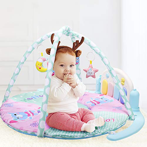 image for YOUNG CHOI'S Baby Play Gym Mat with Play Piano and Funny Accessories f