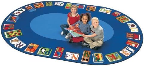 Carpets for Kids 2695 Reading by The Book Rug 6ft 9in x 9ft 5in Oval Blue