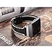 bayite Leather Bands Compatible Fitbit Ionic, Genuine Leather Replacement Accessories Straps Wristband Women Men, Black