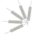 Jersvimc 10PCS 10W 1 Ohm Ceramic Resistor, Power Resistor Assortment Cement Resistor Kit Wirewound Resistor