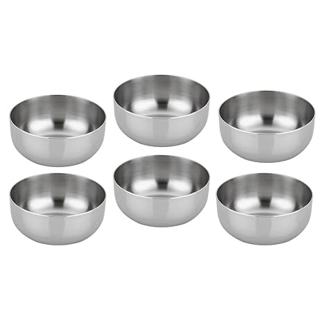 Bhalaria New Apple Stainless Steel Veg Bowl Set, 114ml/7.2cm, Set of 6, Silver