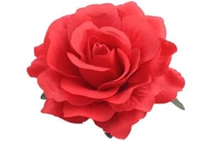 Lovefairy Beautiful Rose Flower Hair Clip Pin up Flower Brooch For Party Travel Festivals (Red)