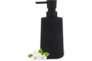 DAHACIS Black Soap Dispenser, Modern Stylish Small Hand Dish Soap Dispenser for Kitchen and Bathroom Countertop Decorative (M