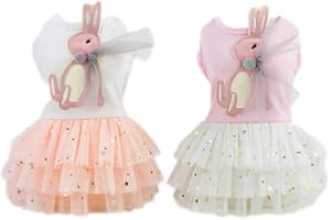 CLOPON Dog Dress Harness Girl Yorkie Clothes for Small Dogs Dresses for Puppies Girls Small Tutu Dress